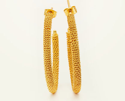 Medium braided hoop earring