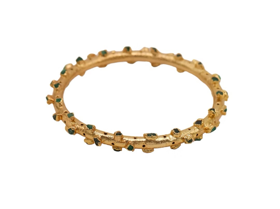 Brazalete Chunky esmeraldas fusión