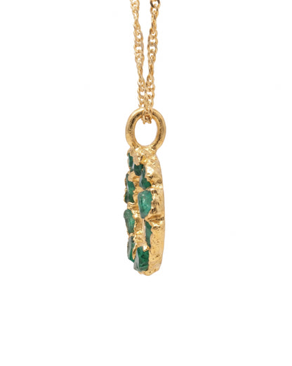 Dije corona con cadena pequeño esmeralda- FUSIÓN Collection