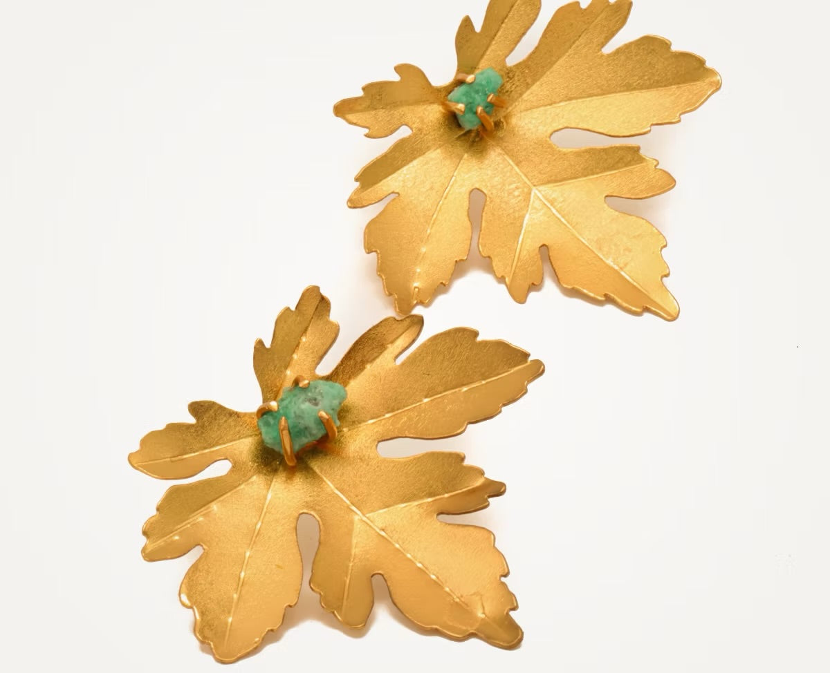 Topo hoja de otoño 3 cm esmeralda