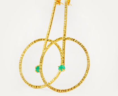 Maxi topo círculo palito martillado Esmeralda