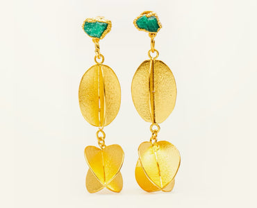 Geometric Emerald Earrings