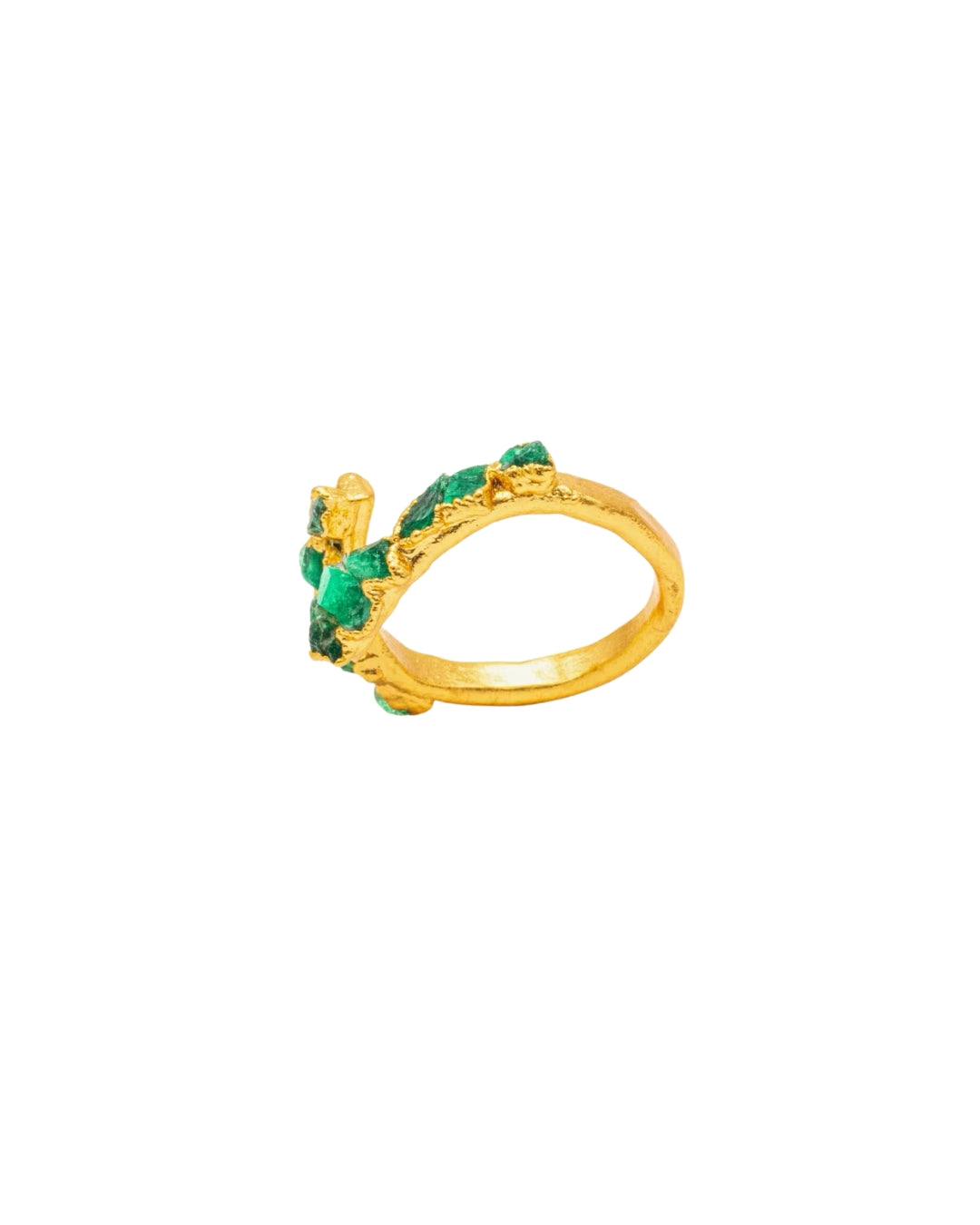 Spiral Ring with 10 Emeralds - Fusion Premium Collection