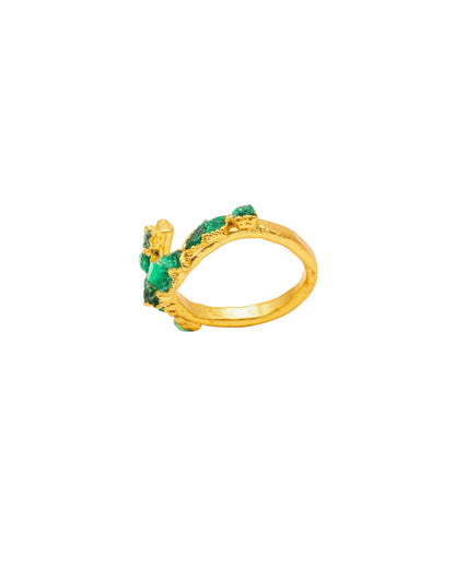 Spiral Ring with 10 Emeralds - Fusion Premium Collection