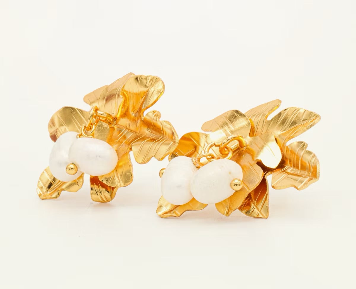 Topos Hoja doble y 2 perlas