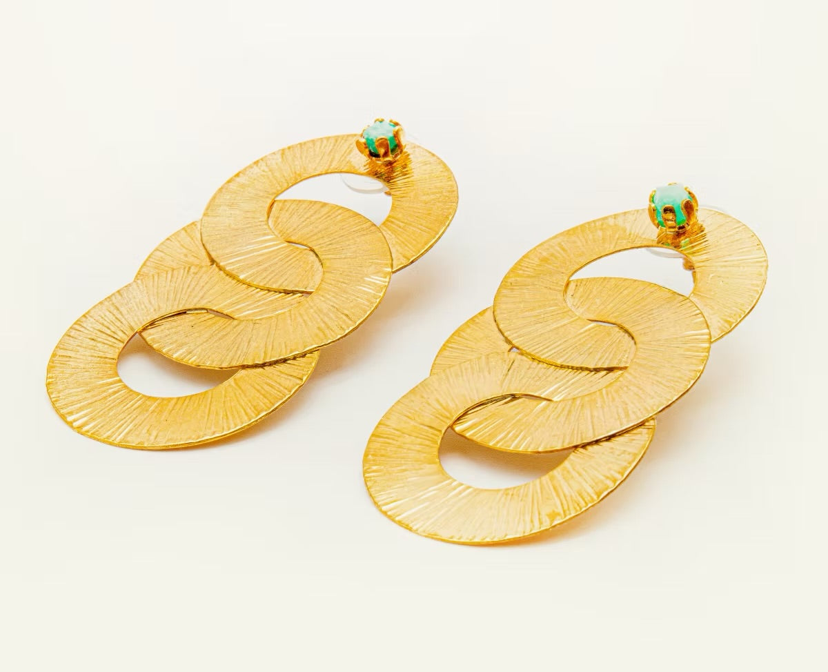 MAXI TOPO 3 círculos entrelazados martillado Esmeralda