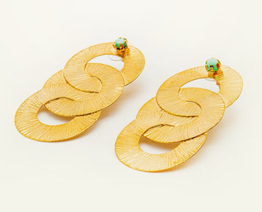 MAXI TOPO 3 círculos entrelazados martillado Esmeralda