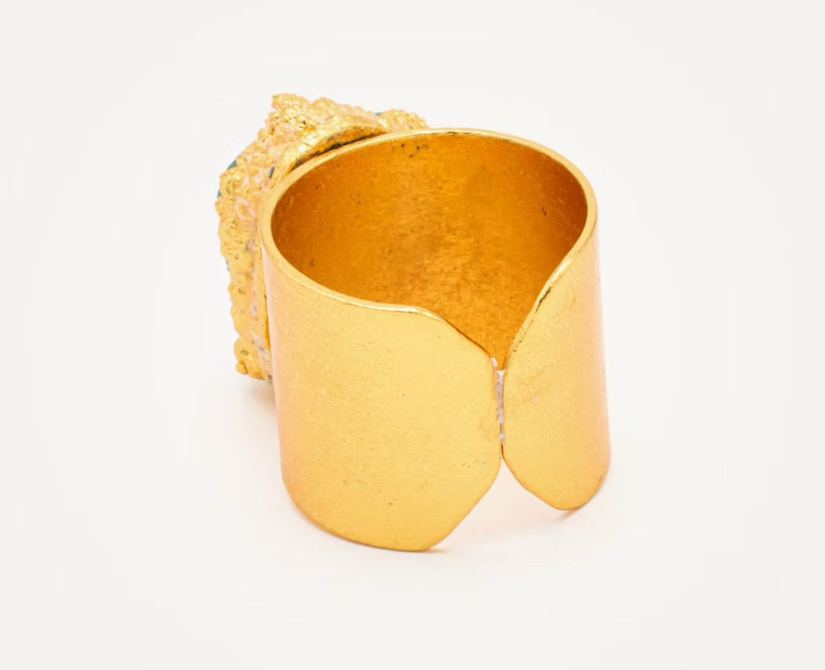 Anillo base ancha 1 esmeralda - FUSIÓN Collection