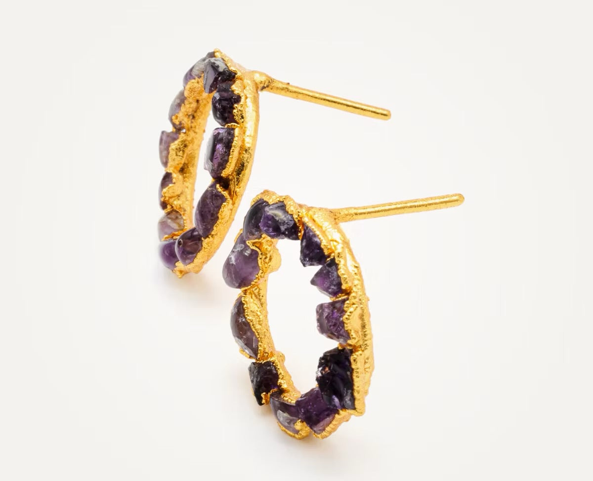 Small Amethyst Crown Studs - FUSION Collection