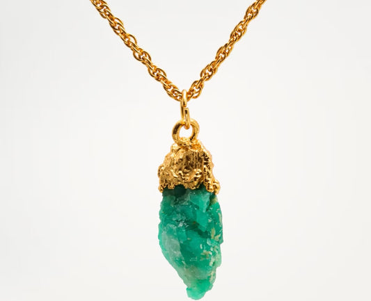 Dije con cadena esmeralda grande  - FUSIÓN Collection