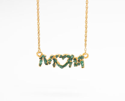 Emerald MOM pendant with chain - FUSION