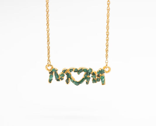 Dije con cadena  MOM esmeralda - FUSIÓN