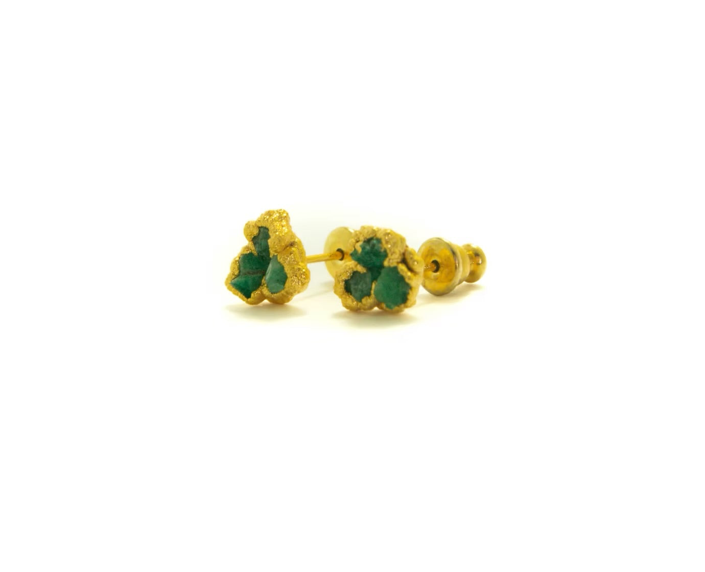 Mini Stud Earrings 3 Emeralds - FUSION Collection