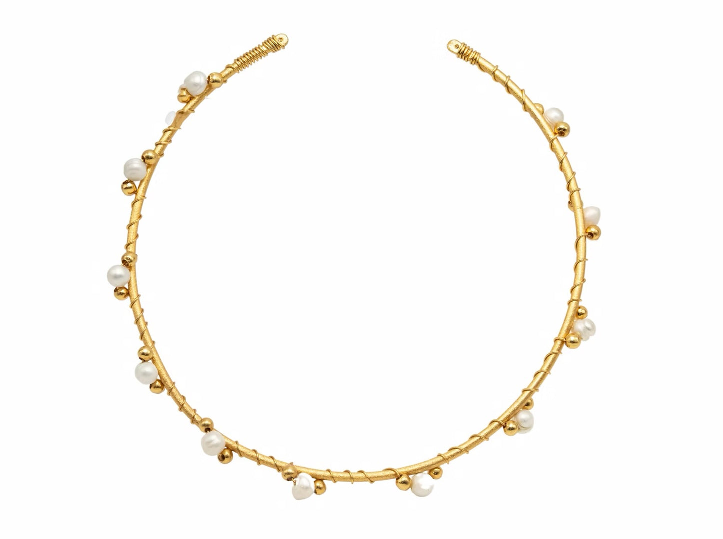 Choker pearl and woven bead