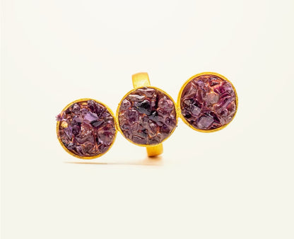 Anillo 3 Círculos Amatista resinado