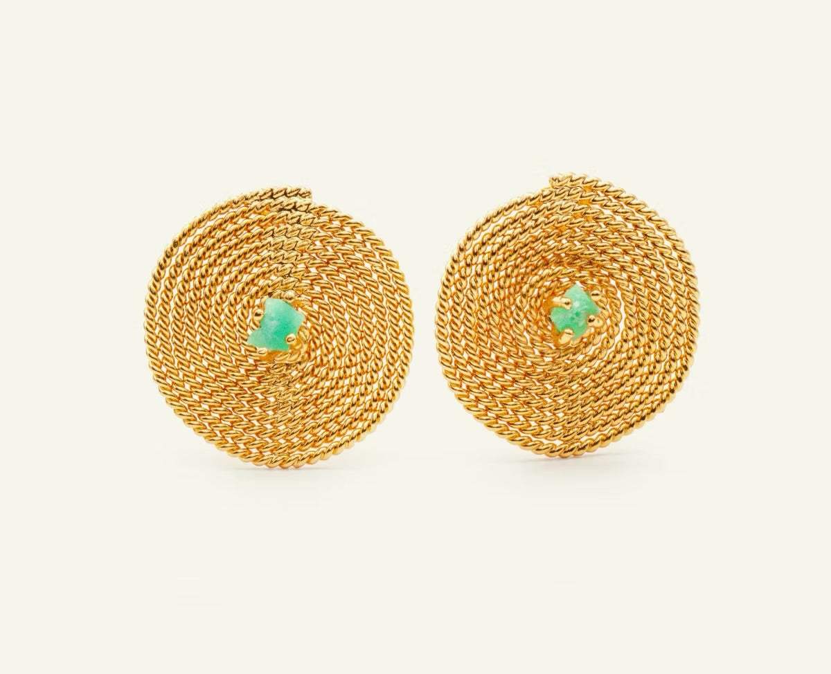 Topo círculo Espiral mediano Esmeralda - RAÍCES collection