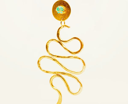 Maxi Emerald Snake Earring