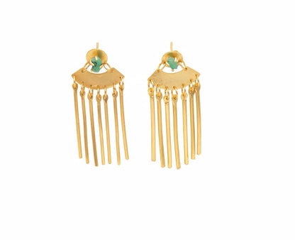 Small emerald stick earring