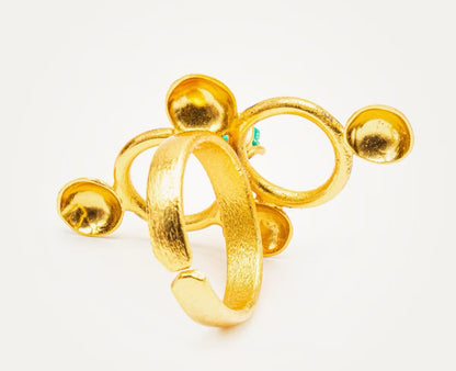 Anillo 4 balines soldado esmeralda