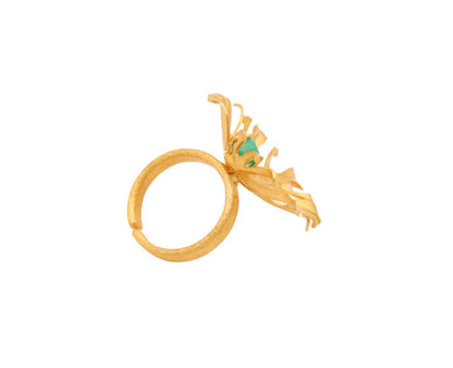 Anilllo Hoja de Balazo Esmeralda