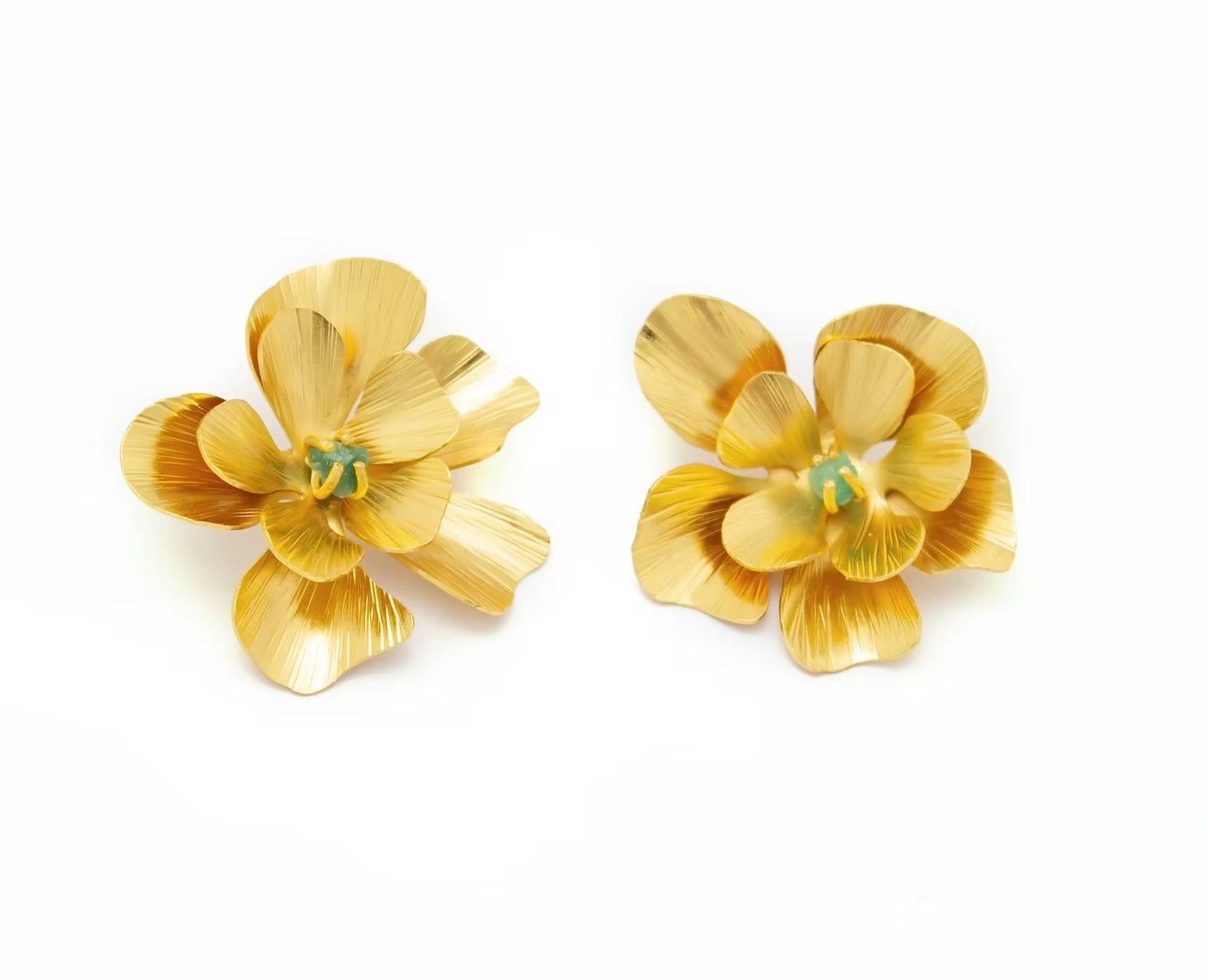 Topo doble flor 5 pétalos esmeralda