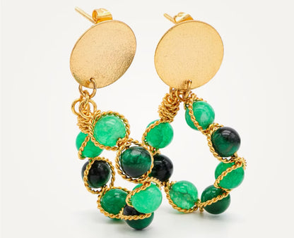 Arete círculo trenzado turmalinas