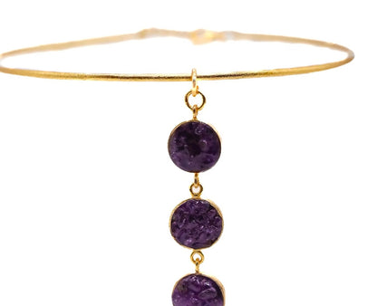 Choker Aro 3 Círculos Amatista resinado