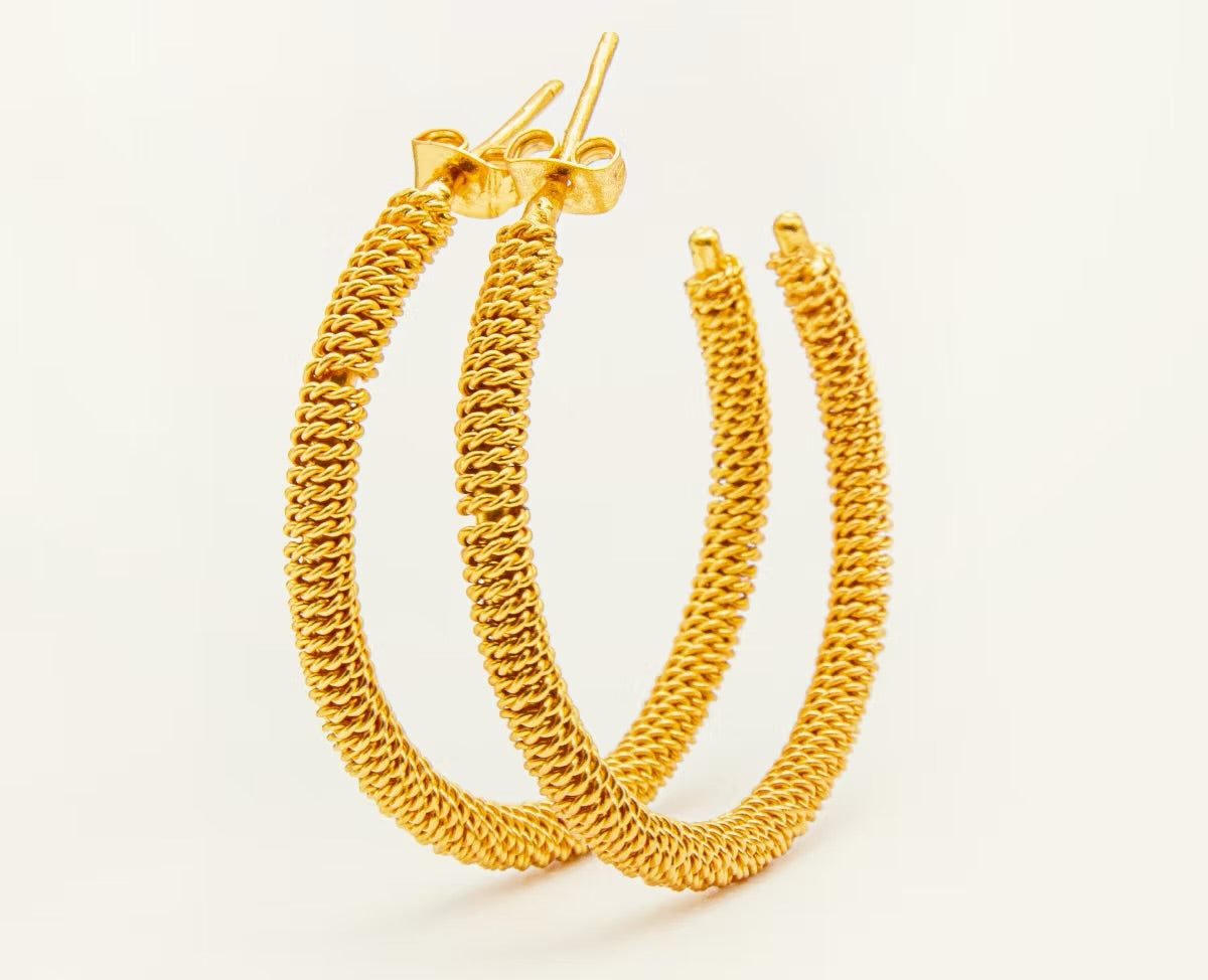 Medium braided hoop earring