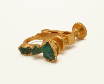 3 Emerald Screw-On Earcuff - FUSION Collection