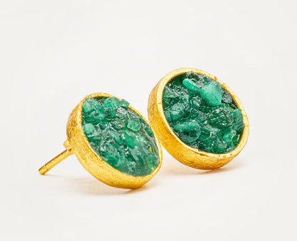 Topo círculo Esmeralda resinado