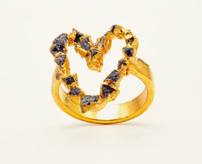 Anillo corazón amatista- L'AMOUR Collection