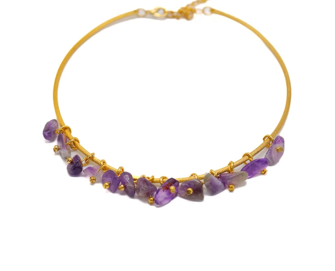 Choker Varias Piedras Amatistas colgantes