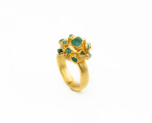 ANILLO DOMO PEQUEÑO ESMERALDA FUSIÓN