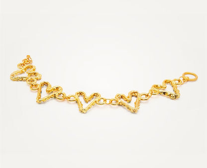 Pulsera  corazones esmeraldas  - L'AMOUR Collection