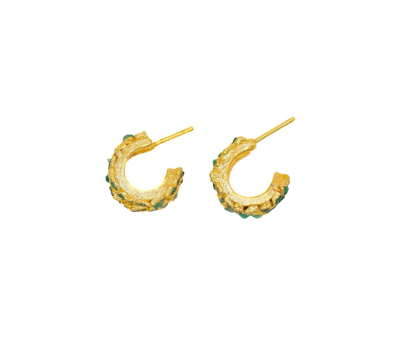 Emerald Double Line Flat Hoop Earrings - FUSION