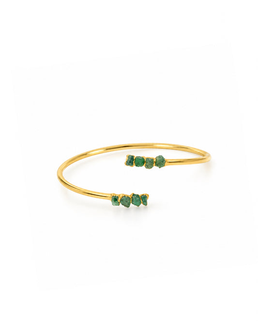 BRAZALETE ESPIRAL CON 8 ESMERALDAS FUSIÓN