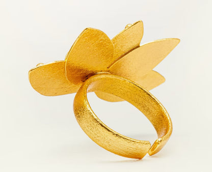 Anillo flor de loto Esmeralda
