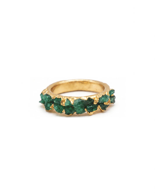 Anillo mosaico plano  esmeralda - FUSIÓN