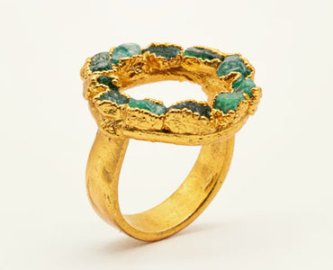 Anillo Círculo  Esmeralda- FUSIÓN Collection
