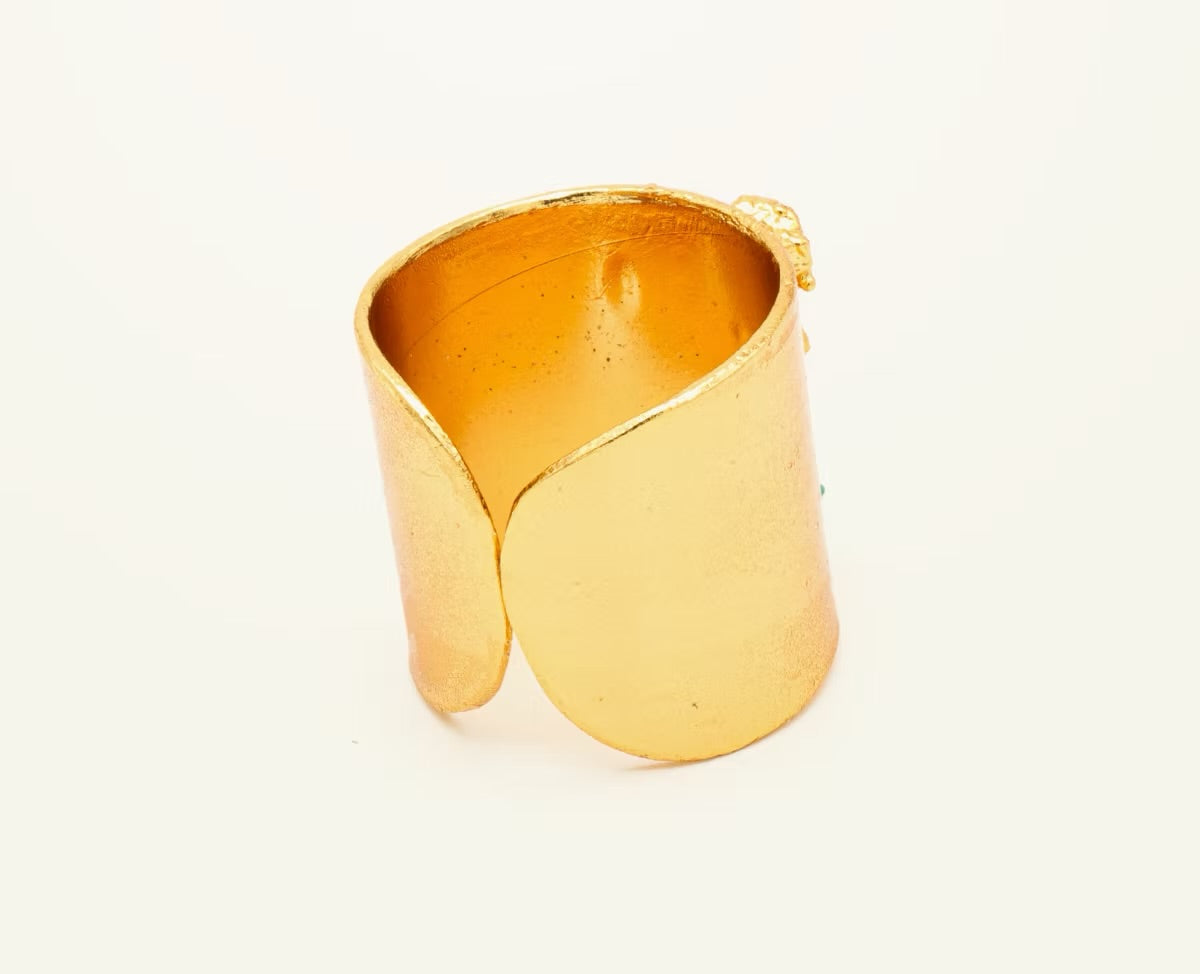 Anillo base ancha 5 esmeraldas - FUSIÓN Collection