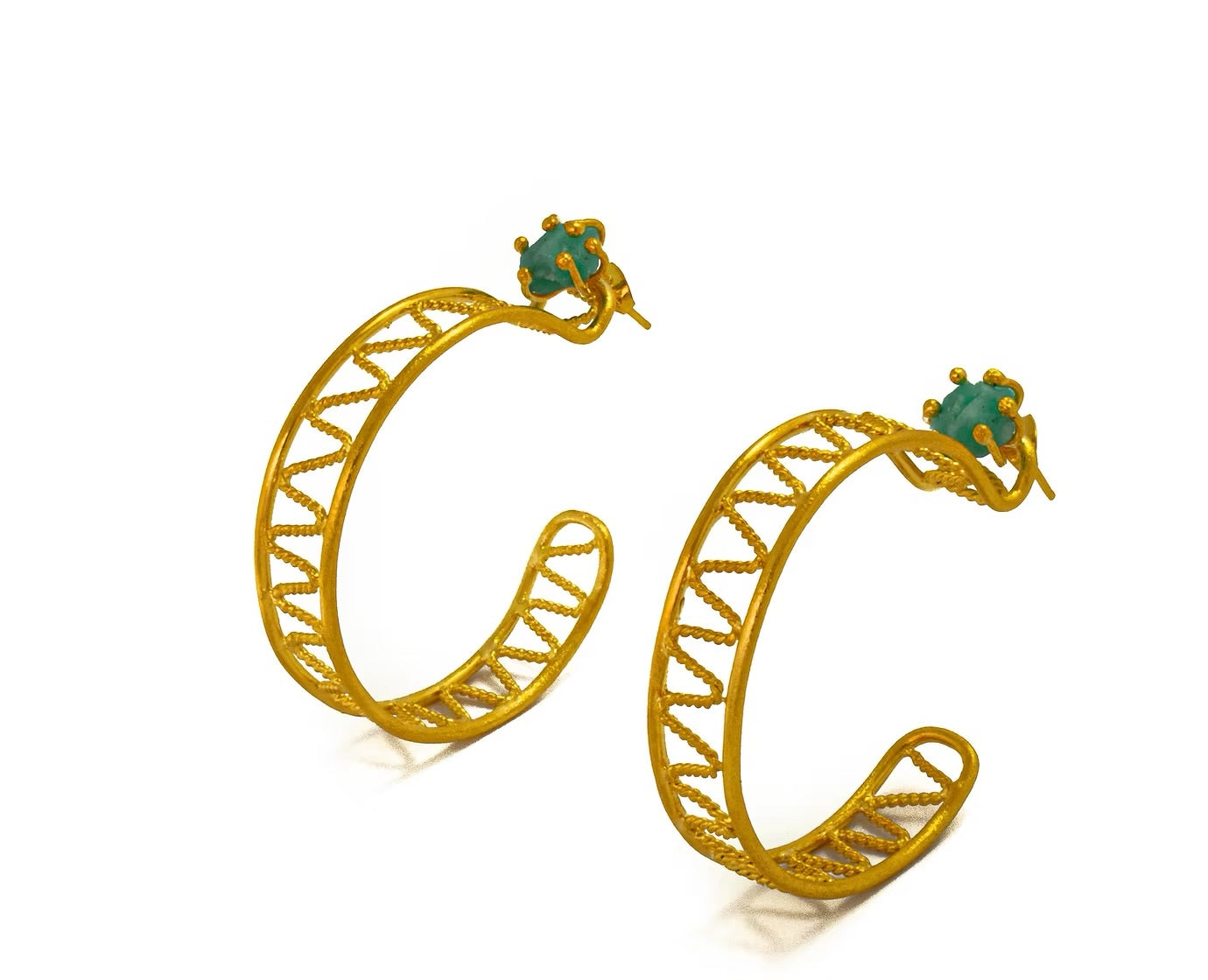 Candongas filigrana esmeralda