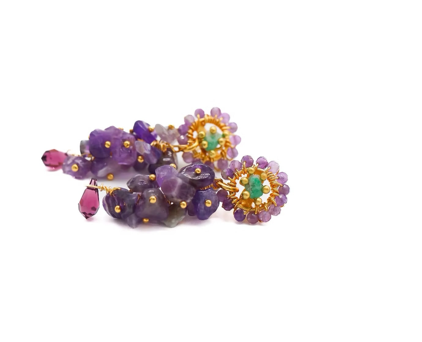 Replaceable Amethyst Stone Earring