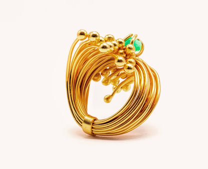 Anillo alfileres esmeralda  - RAÍCES Collection