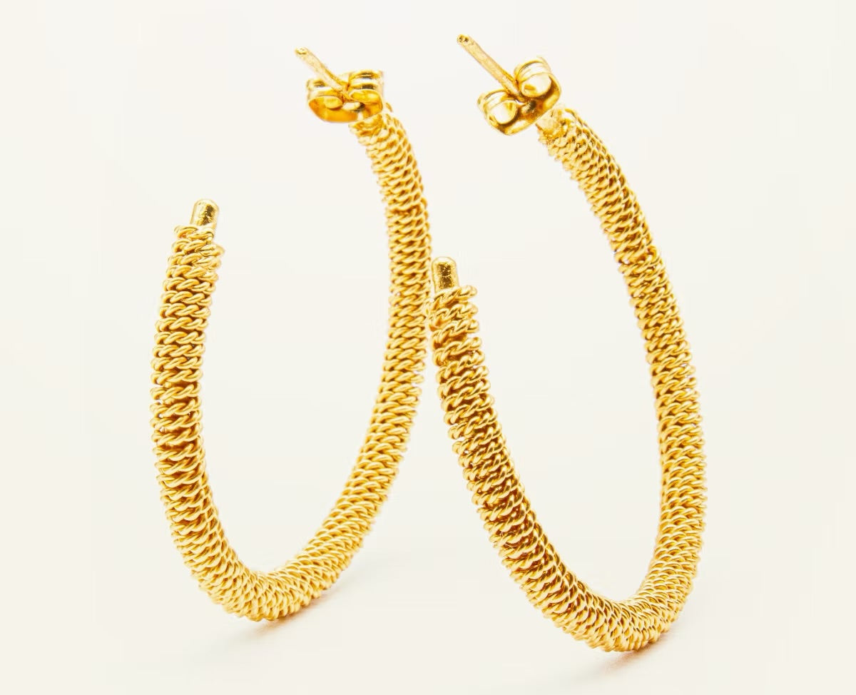 Medium braided hoop earring