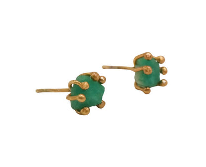 Maxi Arete Reemplazable Orquídea Perla y esmeralda