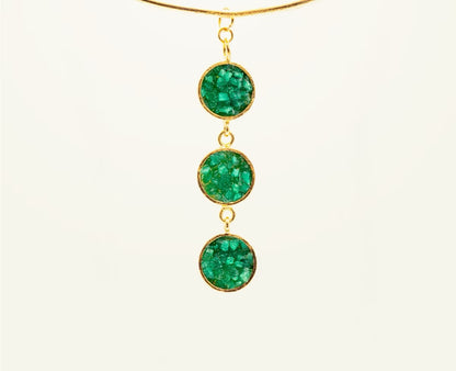 Choker Aro 3 Círculos esmeralda resinado