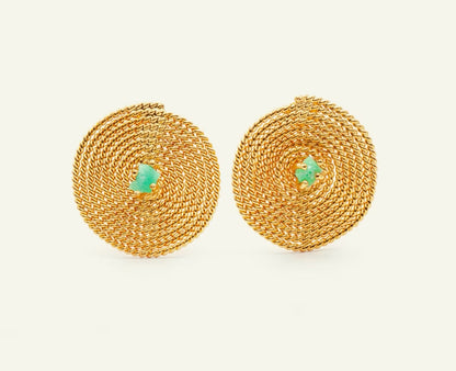 Topo círculo Espiral mediano Esmeralda - RAÍCES collection