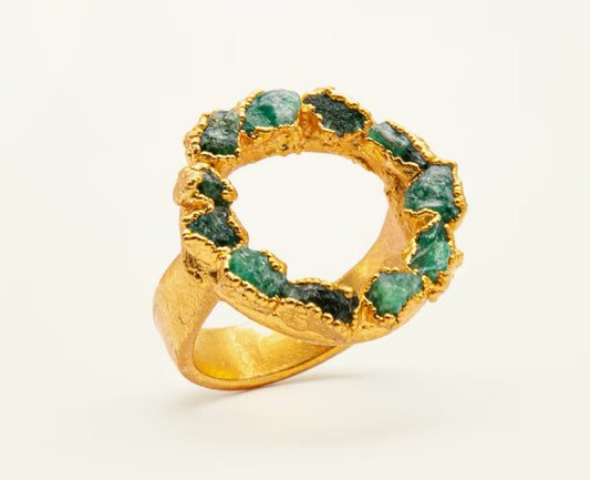 Anillo Círculo  Esmeralda- FUSIÓN Collection