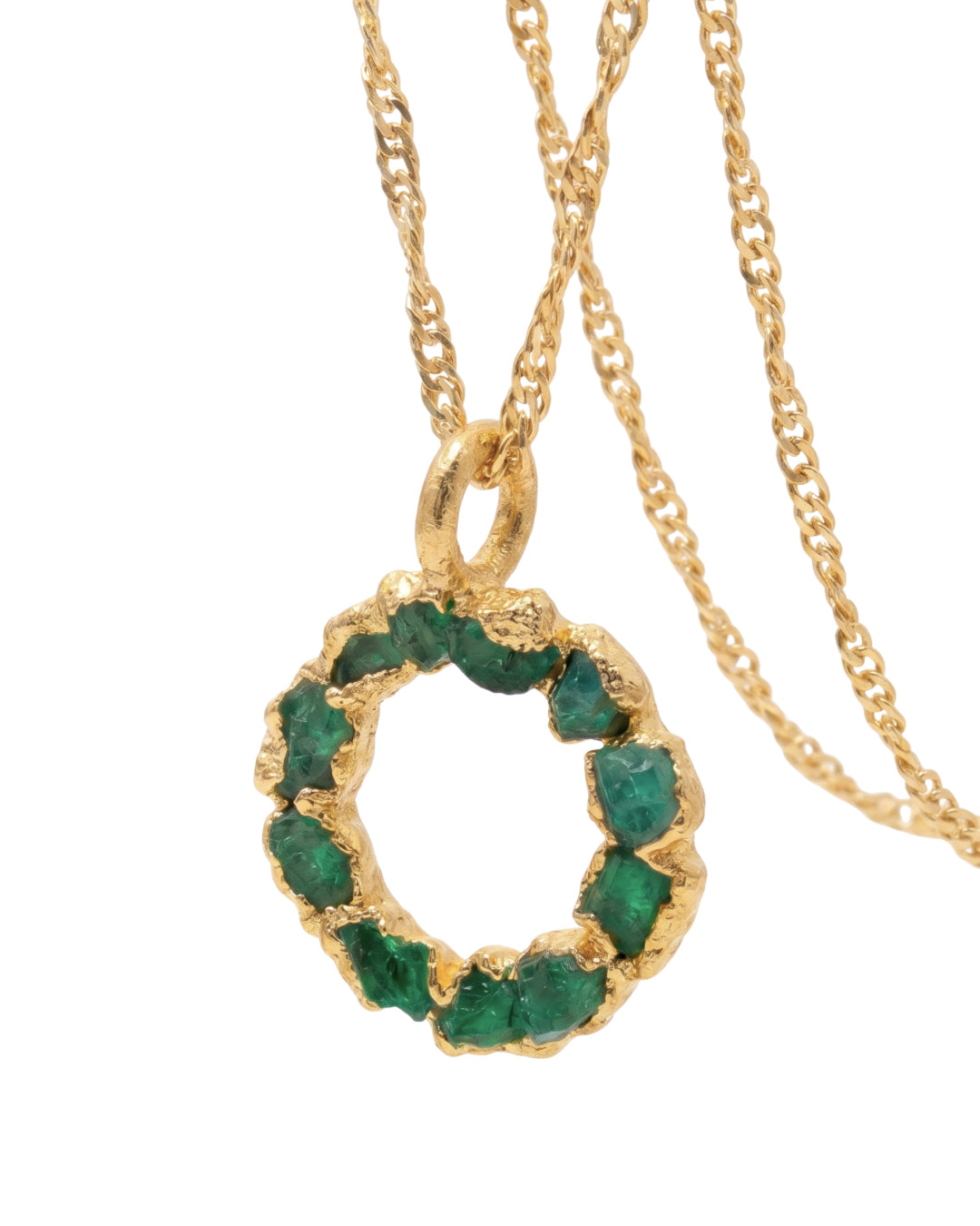 Dije corona con cadena pequeño esmeralda- FUSIÓN Collection