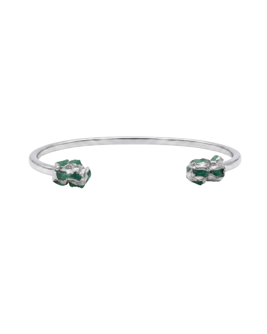 BRAZALETE NUGGET ESMERALDA PLATA 925